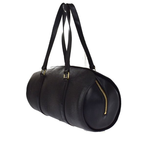 Vintage LOUIS VUITTON Soufflot Hand Bag Epi Leather Black Gold France - Picture 2 of 10